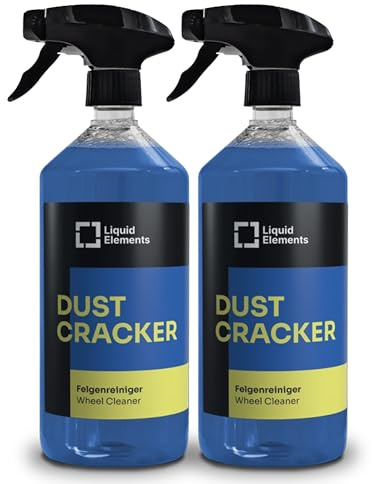 Liquid Elements – Felgenreiniger Dust Cracker 2x1 Liter – Auto Reiniger für alle Felgentypen wie Alufelgen & Stahlfelgen – säurefreier Reiniger mit Wirkindikator – entfernt hartnäckige Verschmutzungen