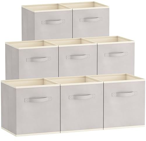 Lifewit Aufbewahrungsbox, 8 Stück, Hellgrau, 26,5 x 26,5 x 28 cm, 20 L