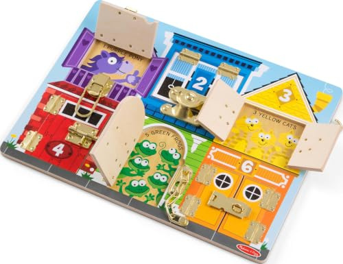Melissa & Doug - Spielbrett mit Schlössern, Holzspielzeug, Für Kinder ab 3 Jahren - FSC zertifizierte