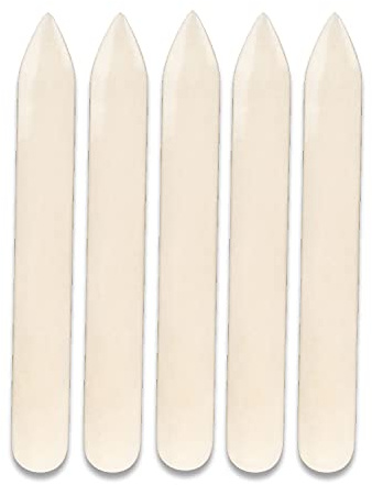Falzbein 160mm - Naturprodukt aus echtem Knochen - nachhaltig günstig gut - zum präzisen Falten von Papier oder leichtem Karton und zur Lederverarbeitung , Brieföffner Briefschneider (5 Stück)