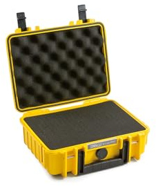 B&W International Mehrzweckkoffer Outdoor 1000 (PP.41) Gelb - mit Würfelschaum - wasserdicht (IP67), staubdicht, schlagfest, extrem robust