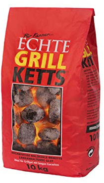 Holzkohlewerk Lüneburg Feuer&Flamme 10 kg Premium Holzkohle Grillketts - ideal für Dutch Oven, Smoker und Kugelgrill