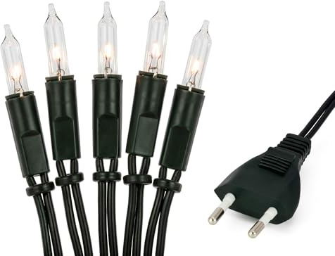 hellum 100er Lichterkette Weihnachtsbaum innen, warmweiß, Kabel grün | Lichterkette 220 V für Weihnachtsbaum, beleuchtete Länge 14,85 m für Christbaumbeleuchtung, Fenster, Wohnzimmer <59lm 839012