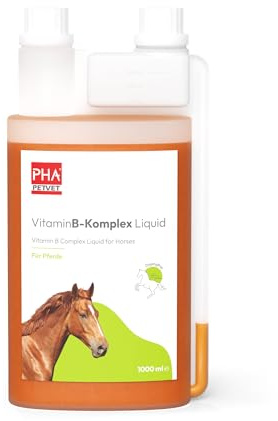 PHA Vitamin B Komplex Liquid für Pferde, gegen Stress, für Nerven, Haut, Fell, Hufe, bei B-Vitamine Mangel, zur Unterstützung der Regeneration, 1L