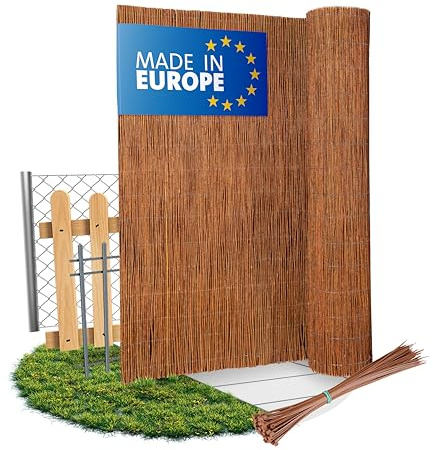 Wicker garden Weidenmatte 100 x 500 cm - natürlicher Sichtschutz für Garten, Balkon und Terrasse, Sichtschutzzaun in 60 Größen, Sichtschutzmatte Gartenzaun - Windschutz & Sonnenschutz