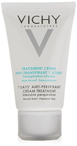 Vichy Anti-Transpirant mit 7-Tage-Wirkung, Deo-Creme für alle Hauttypen, Bei starkem Schwitzen, Für langanhaltende Frische und Trockenheit, mit Thermalwasser aus Vichy, 30 ml