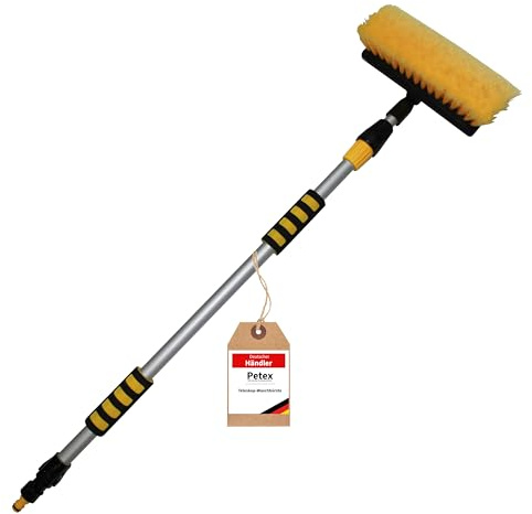 PETEX 432340 Teleskop-Waschbürste, Gelb Circa 109-165 cm