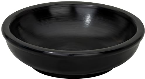 RÄUCHERSCHALE AUS SPECKSTEIN SCHWARZ Ø 10 cm Höhe 3 cm – Rund & feuerfest – HANDBEMALTES RÄUCHERGEFÄSS für Räucherkohle, Weihrauch & Harze – Räucherschale für Zuhause – MaMeMi