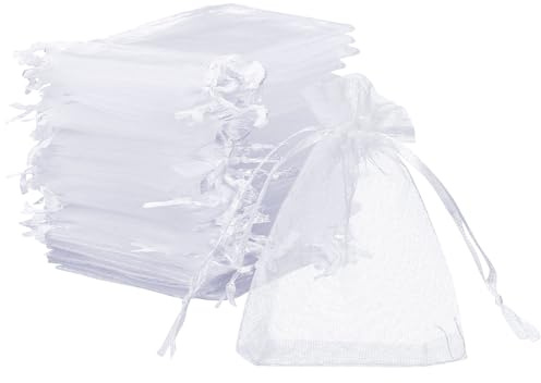 Naler 120 x Organzasäckchen Weiß Organzabeutel Säckchen Geschenkbeutel Säckli - 10 x 15 cm