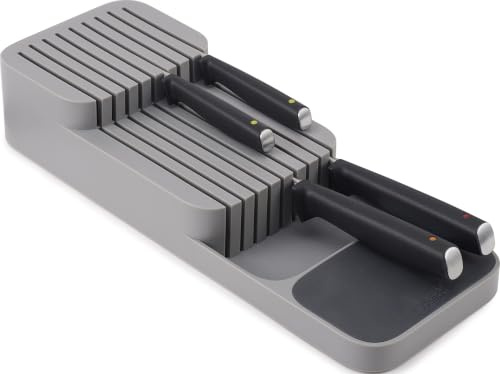 Joseph Joseph Drawer Store - Zweistufiger, horizontaler Messerblock - grau, 39,7 x 14,5 x 7,7