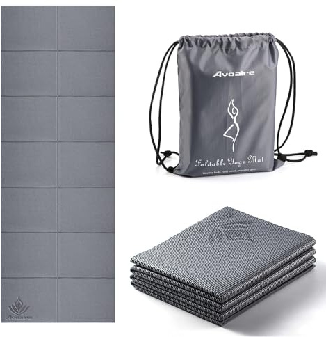 Avoalre Yogamatte rutschfest,173 X 61CM Tragbare Trainingsmatte 5MM,reise Yogamatte faltbar Gymnastikmatte, ideale für Reise,Yoga, Pilates & Workout
