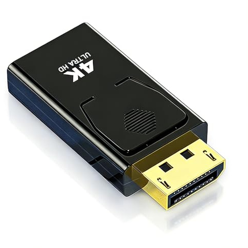 JIEYUCHU DisplayPort auf HDMI Adapter, 4K DP Stecker auf HDMI Buchse Konverter, Uni-Direction DP Computer zu HDMI Bildschirm Adapter Kompatibel mit PC TV Monitor Projektor Laptop