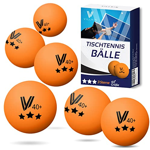 Villkin Tischtennisbälle 3 Sterne 40+ 24 Stück - Langlebige Ping Pong Bälle - Tischtennis Bälle für Freizeit & Wettkampf Table Tennis Balls - Tischtennisball 40mm