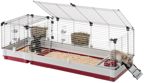 FERPLAST - Gabbia per porcellini d'India - Gabbia per conigli - Gabbia e accessori inclusi - Apribile e componibile 162 x 60 x h 50 CM - Krolik, 160