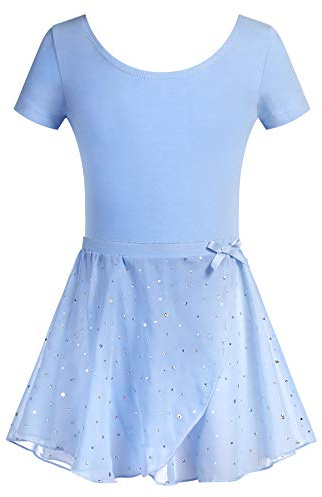 Arshiner Mädchen Ballettkleidung Zweiteilig Baumwolle mit Chiffonrock | Balletttrikot und Tüllrock als Tanzkleid für Ballett Gymnastik Training und Auftritte