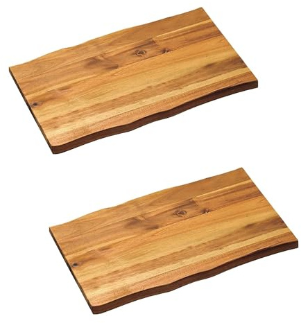 KESPER | Schneid- und Servierbrett | 2er Pack | Akazienholz | 45 x 27 x 2 cm | ideal zum servieren von Speisen