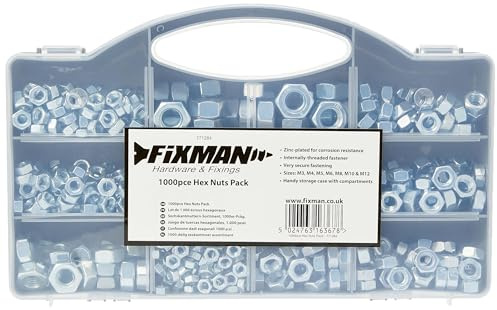 Fixman Sechskantmuttern-Sortiment 1000-teilig, 1 Stück, silber, 771284