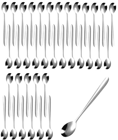 Fonyiunce Teelöffel-Set 36 Stück 14.3cm, Dessertlöffel Spülmaschinengeeignet modernes Design Glatte Kante für Party, Hause, Restaurant, Gesunde
