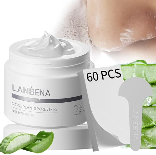 LANBENA Mitesserentferner-Maske, Mitesser-Maske, Peel-Off-Maske, Gesichts-Porenreiniger, klärende Gesichtsmaske, Nasenstreifen (30 g)