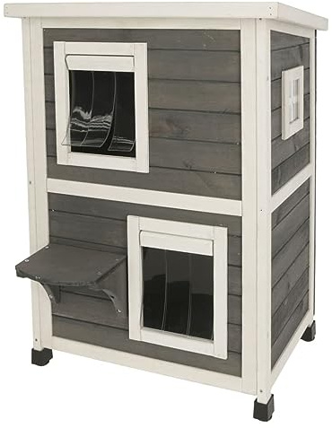 Kerbl Pet Katzenhaus Family 57x55x80 cm | Katzenzubehör, 57 Stück 55 ×, Katzenmöbel, Schlafplatz