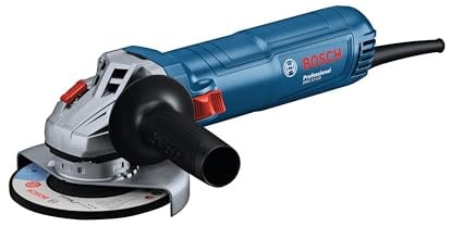 Bosch Professional Winkelschleifer GWS 12-125 (Scheiben-Ø: 125mm, Leistung 1200 W, Wiederanlaufschutz, inkl. Schutzhaube, Spannmutter, Standard-Zusatzhandgriff)