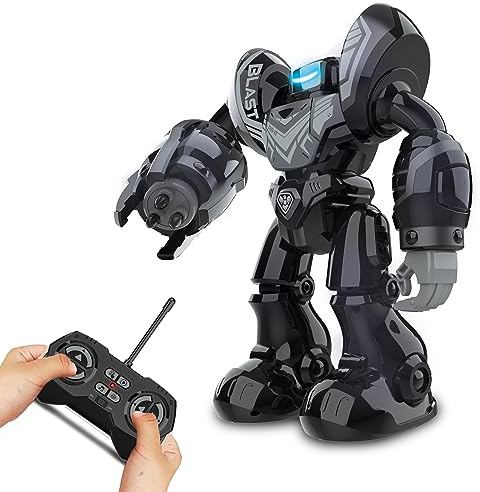 Silverlit YCOO - Robo Blast Schwarz - Ferngesteuerter Roboter - Schießfunktion - Inklusive Musik - Tanzfunktion -XXL Roboter