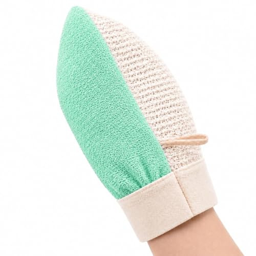 Peelinghandschuh 2 in 1 aus Viskose und Sisal - Intensives Körperpeeling, entfernt abgestorbene Haut, für Glatte Haut und Bessere Durchblutung - Peeling Handschuh DUSCHE und HAMAM (grün)
