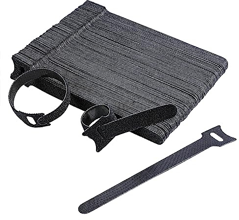 Amazon Basics Kabelbinder, verstellbar, zum Organisieren von Kabeln, 100 Stück, schwarz