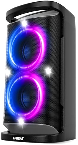 TPBEAT Bluetooth Lautsprecher Groß, Partybox, 160W Powerful, Lauter Sound, Tiefer Bass, Musikbox Bluetooth Groß mit LED-Lichtshow, Schnelles Aufladen,15h Akku, TF, AUX, EQ, für Party, Backyard
