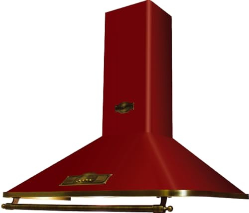 Kaiser Empire A 9315 RotEm Exklusive Designer Retro Dunstabzugshaube 90 cm Bordeaux • Kamin Wandhaube Energieklasse A • Abzugshaube Abluft/Umluft • 910m³/h Wandmontage Haube Inkl. Aktivkohlefilter