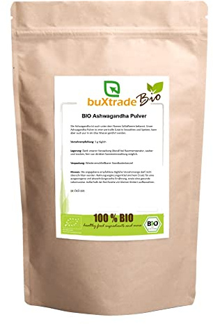 500 g | BIO Ashwagandha | Schlafbeere | Pulver | Buxtrade