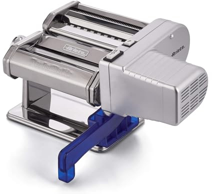 Ariete Pastamatic 1593, Elektrische Nudelmaschine, 2 Geschwindigkeitsstufen + Pulse-Funktion, 9 Variable Teig-Stärken, 5 Nudelformen, Inkulusive Befestigungsklemme und Handkurbel, 90W