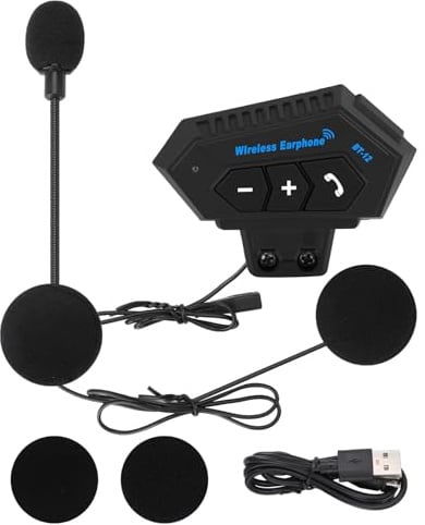 Yosoo Health Gear Helm-Headset, BT12 Motorrad Headset, Helm Bluetooth Headset Motorradhelm Headsets Bluetooth Kommunikationssystem für Lautsprecher Freisprechen, Musikanrufsteuerung