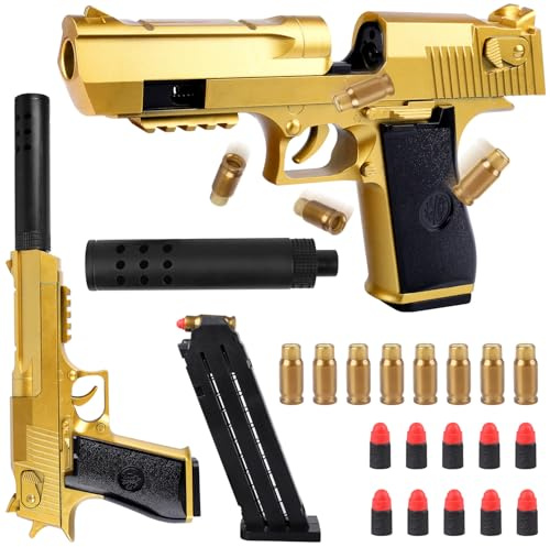 Spielzeug Pistole Kinder, Schaumstoff-Blaster Toy Gun, Spielzeugpistole mit 10 Soft Kugeln, Soft Bullet Gun für Schieß Spiele, Geschenke für Jungen Mädchen Teenager