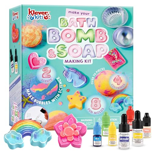 Klever Kits DIY Seife Selber Machen Set Kinder 6+ Jahre,Make Your Einhorn Seifenherstellung,STEM-Wissenschaftssets,DIY-Badebomben,Kreativ Lernspiel und Weihnachts Geschenk,Geburtstag Geschenk