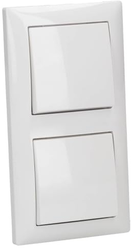 Busch Jäger Komplettset - 2 x Lichtschalter/Wippschalter komplett inkl. 2 fach Rahmen 1722-914 im eleganten Busch balance SI Design in alpinweiß