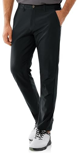 33,000ft Herren Golfhosen Atmungsaktive Stretch Hose für Männer Schmale Passform Schnelltrockende Golf Trousers Slim fit Stretch Lange Golfhosen Schwarz 32W*30L