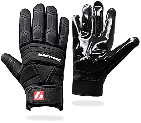 Barnett FLG-03 American Football-Handschuhe von Linemen Pro, OL, DL, Schwarz M