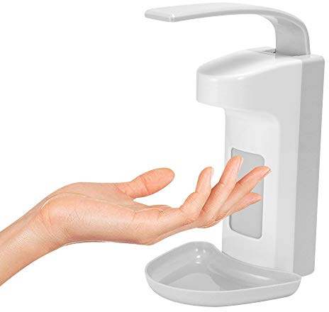ALLOMN Seifenspender Wandspender, 500ML Seifenspender Desinfektionsspender Kunststoffpumpe Seifendesinfektionsspender Ellenbogen drücken Handdrücken zum Zuhause Büro Schule Krankenhaus (500ML)
