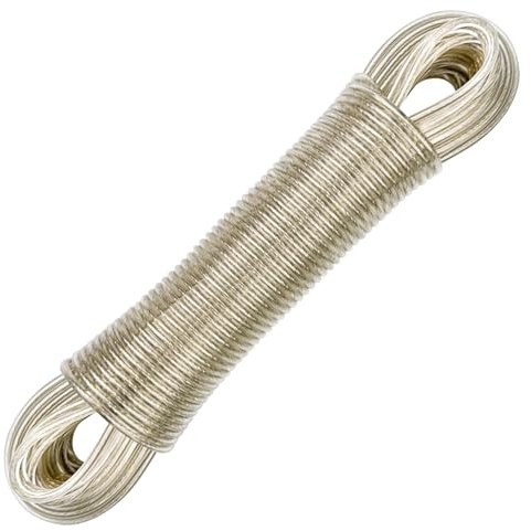 Elsrantor Wäscheleine 30m, Wäscheleine Extra Stark, Wäscheleinen, mit Stahlkern, Stabile, Wäscheseil, Stabil, Seil Stahlkern Wäsche für Haushalt, Garten, Camping