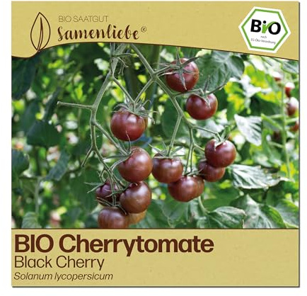 Samenliebe BIO Cherrytomaten Samen | Tomate Black Cherry - süß & klein - samenfestes BIO Saatgut