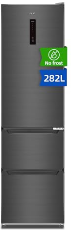 CHiO Kühl Gefrierkombination 200cm, No Frost 282 L| Smart Kühlschrank, Inverter &Leise 37dB, 233kWh/J | 54,0 cm breit /58,6 cm tiefe, 192 cm H|Kühlschrank Freistehend