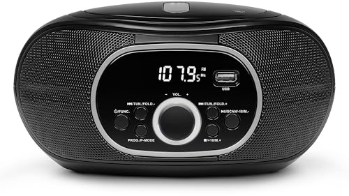 MEDION tragbare Boombox E65711, CD/MP3 Player, UKW FM, AUX, Batteriebetrieb, schwarz