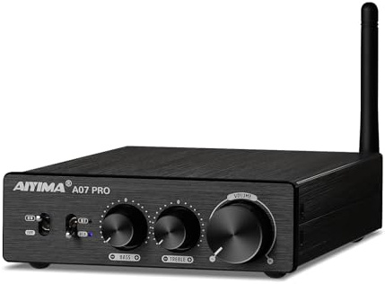AIYIMA A07PRO TPA3255 Mini-Leistungsverstärker 2.0/2.1-Kanal-Audioverstärker 300 W x 2 Klasse D Hi-Fi-Stereo-Vollverstärker QCC304X Bluetooth 5.2-Desktop-Verstärker mit Höhen- und Bassregelung