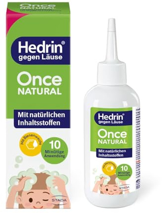 HEDRIN Once Natural, Läusemittel mit natürlichen Inhaltsstoffen zur schonenden Behandlung von Kopfläusen, ohne Pestizide, ohne Alkohol, ohne Duftstoffe und ohne Silikone – hypoallergen - 100ml Lotion