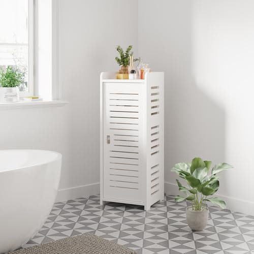 Dripex Hochschränke fürs Bad, Badezimmerschrank, Toilettenschrank, Badschrank schmal, Beistellschrank, Aufbewahrungsschrank 80x30x30cm, in weiß
