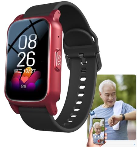 Vcyex Notrufknopf Für Senioren, Notrufknopf, Notfallarmband, Smartwatch Mit Störerkennung, SOS, Tracker, Videoanruf, Sprachanruf, IP67 Wasserdicht. Geeignet Für Ältere Menschen