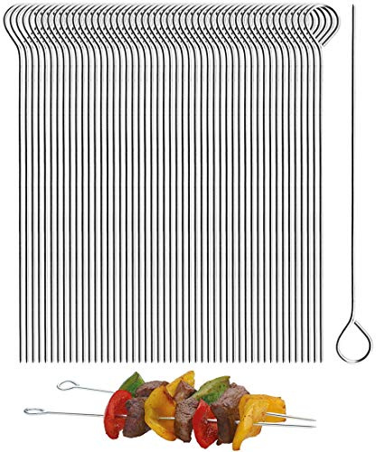50 Stück Rouladennadeln aus Edelstahl - 15 cm lange Grillspieße aus Edelstahl,Mehrweg-Cocktail-Sticks