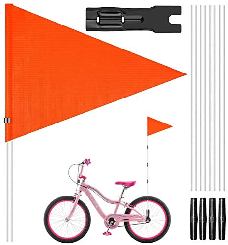 Fahrradwimpel & Fahrradfahne 150/180cm – Waagerecht Hängend & Splitterfrei | Sicherheitswimpel für Fahrradanhänger | Reflektierend, Warnfahne & Verstellbar