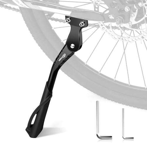 toptrek Fahrradständer, 24-28 Zoll Höheverstellbar Aluminiumlegierung Fahrrad Ständer bis 35 kg Traglast, rutschfest Seitenständer, Stabil Fahrradständer für Mountainbike, E-Bike, Trekking, Rennrad